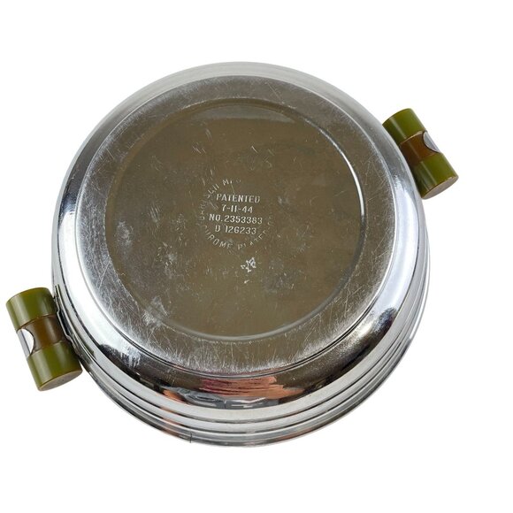 Bartsch Chrome Base Vtg Little Boy Blue 1940s Food Warmer Dish Bakelite Handles - Picture 3 of 6